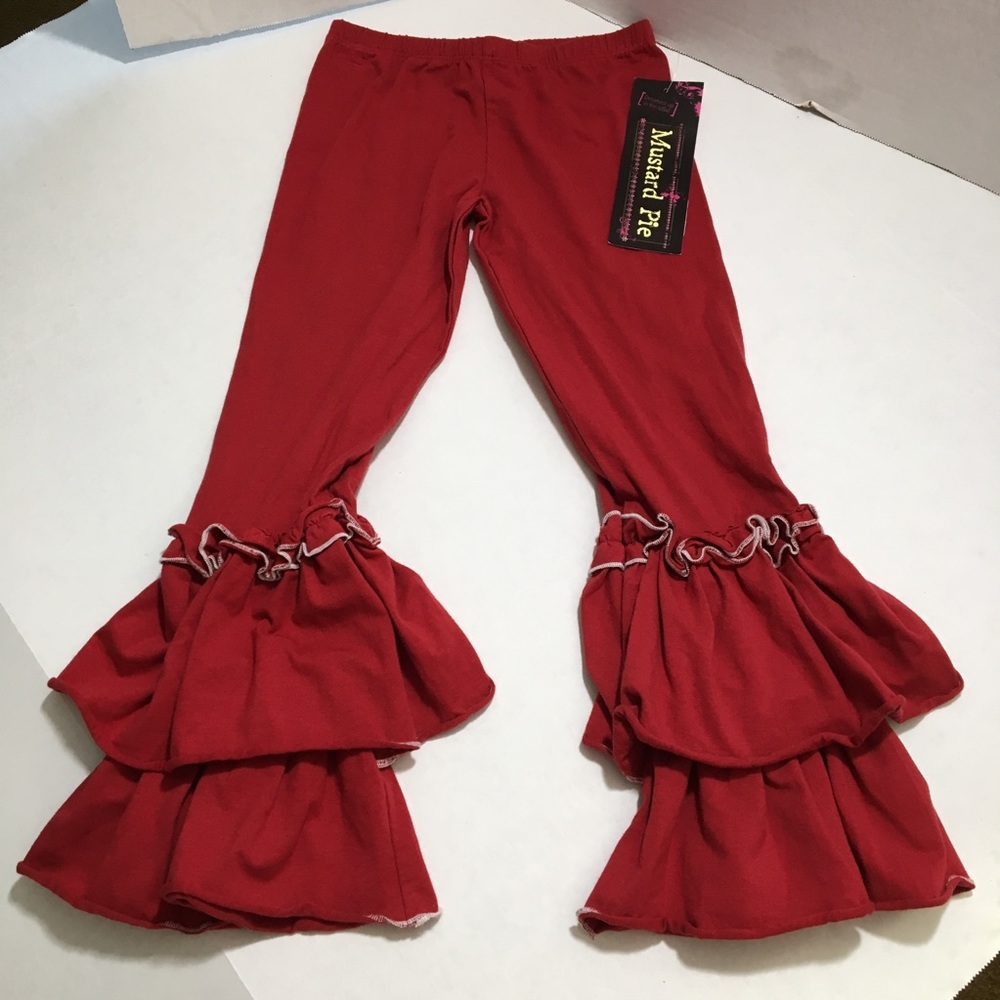 Mustard Pie Paradiso Leggings 7 Red Ruffle Gathers